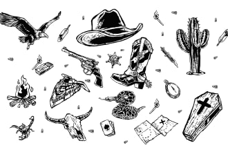 create black and white illustration