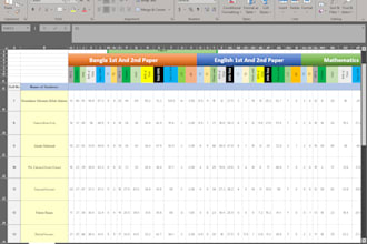 create excel marksheet and report card for school