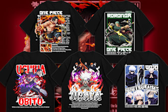 create amazing anime t shirt design for you