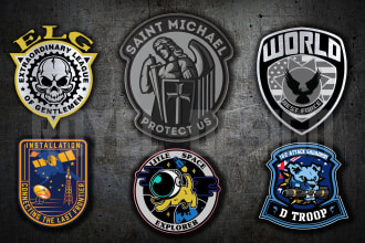 design pro military and badge patch logo in 12 hour