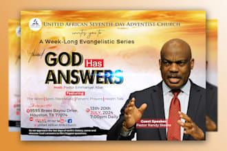 create unique church flyer, event flyer or postcard design