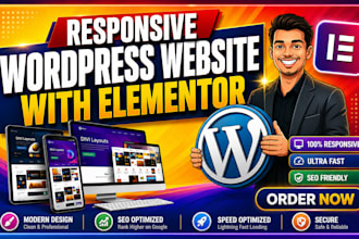 design wordpress website with elementor or elementor pro