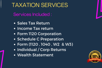 prepare all tax returns and form 1120 1040 and schedule c