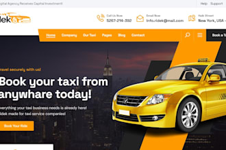 build taxi booking website chauffeur website air transport website car rental