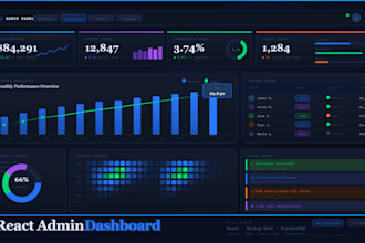 build a react admin dashboard with charts, tables, filters and spring boot API