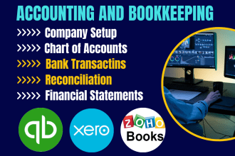 do accounting and bookkeeping in quickbooks online, xero and zoho books