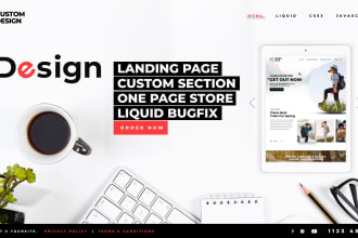 do liquid one product store, custom theme section, shopify development
