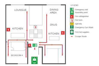 design fire emergency evacuation map for your floor plans