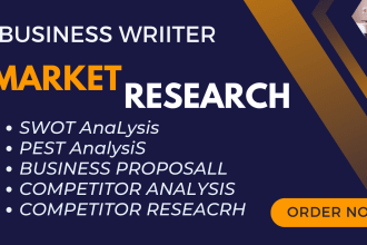 do comprehensive market research, niche research, swot and competitor analysis