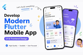 develop modern flutter mobile app UI and responsive frontend