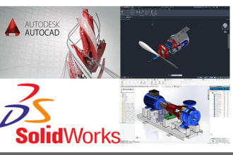 do technical drawing and engineering drawing using autocad and solid works