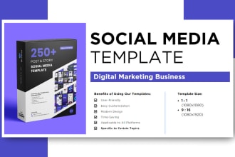 sell 250 canva templates for digital marketing social media