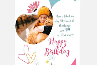 design greeting cards, invitation cards, and party posters for birthdays