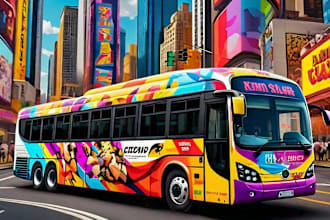 make all vehicle wrap design like car, bus, truck, van