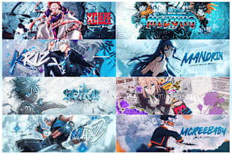 design custom anime banner for youtube, twitter, twitch