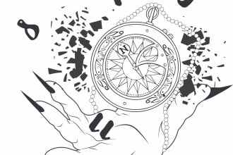 draw simple black and white line art illustration for you