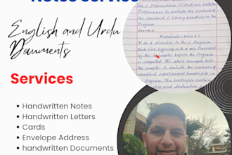 do online hand writing assignments jobs, notes, letters and envelopes address