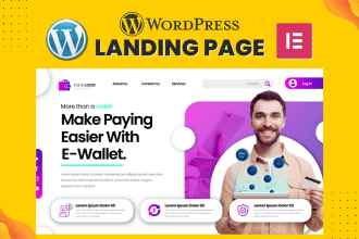 build wordpress landing page or elementor landing page in 12 hours