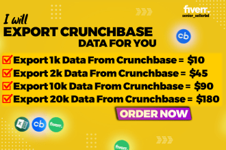 export crunchbase company data by using crunchbase pro