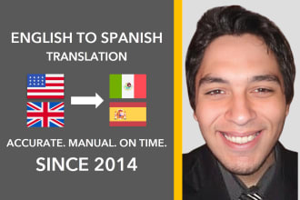 translate english to spanish, manual translation