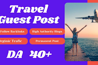 create travel, vacations, wedding guest post on high da blogs with high links