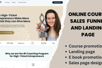 design online course sales funnel and landing page