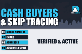 provide active cash buyers for real estate with skip tracing and lead generation
