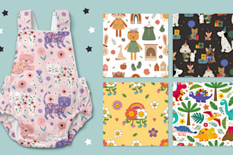 create cute original vector seamless patterns for you