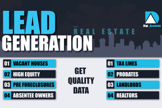 provide all type of real estate lead generation with skip tracing