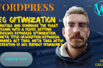 do wordpress yoast and technical seo optimization, one page