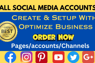 create and set up your all social media accounts and pages
