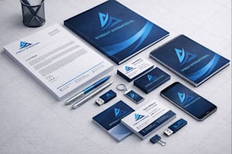 design a 3d,2d logo and complete brand identity, vector pdf