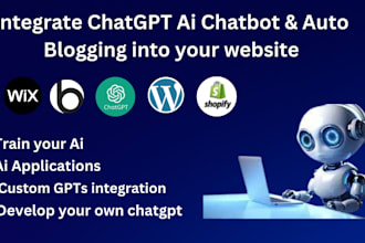 develop chatgpt ai chatbot and auto blog for wordpress and shopify websites