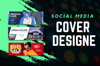 design custom facebook cover, twitter, linked in,  youtube banner, or header