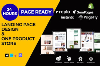 build shopify landing page and one product store with replo and instant