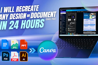 recreate any design or document in canva in 24hrs