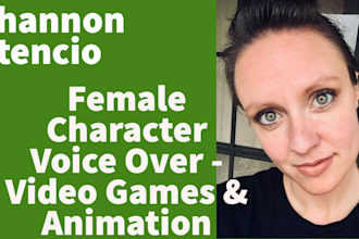 record  gaming, animation, female voice over, character