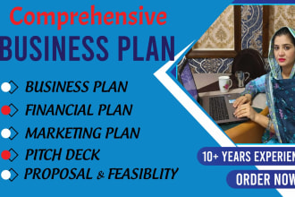write a business plan, marketing plan and investor pitch deck