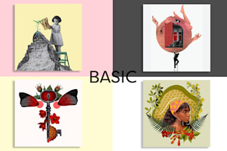 design collage illustration for album cover and editorial