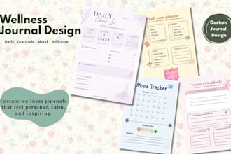 design custom wellness journal ,planners and covers