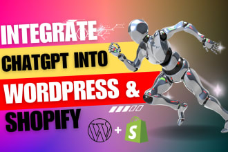 integrate chatgpt chatbot and openai API into  wordpress and shopify website