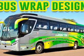design livery, professional, modern and unique bus wrap design