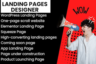 create a landing page, onepage scroll website in wordpress with full function