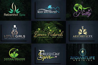 create best quality wellness, yoga, cbd, marijuana, spa and natural logo
