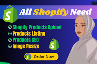 shopify product listing and product upload and products seo