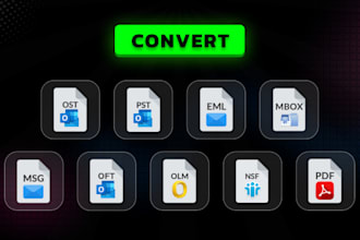 convert ost, pst, olm, oft, mbox, msg, eml, nsf and vice versa