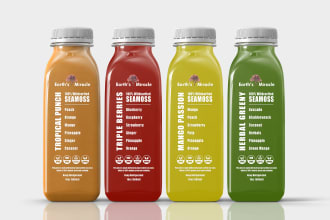 do juice label design, water bottle, can, energy drink and beverage label