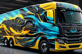 design professional bus wrap, box truck wrap design for you
