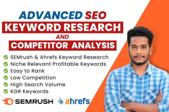 do advanced semrush and ahrefs kgr SEO keyword research and competitors analysis
