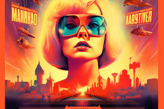 design retro vintage movie poster, film poster, music poster